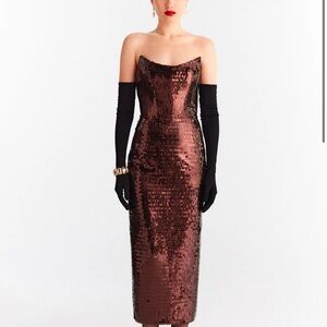Glamorous Strapless Sequin Maxi Dress